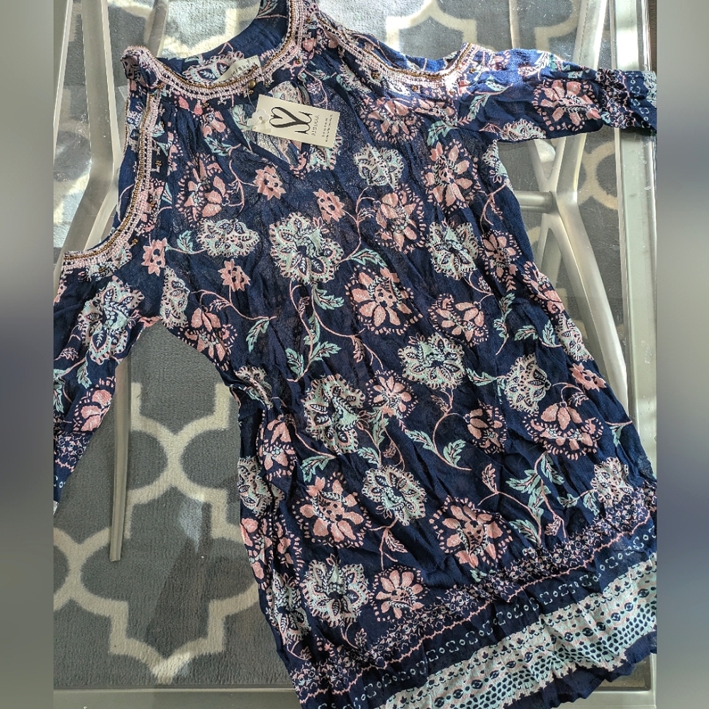 NWT, Floral Bare/Cold Shoulder Dress